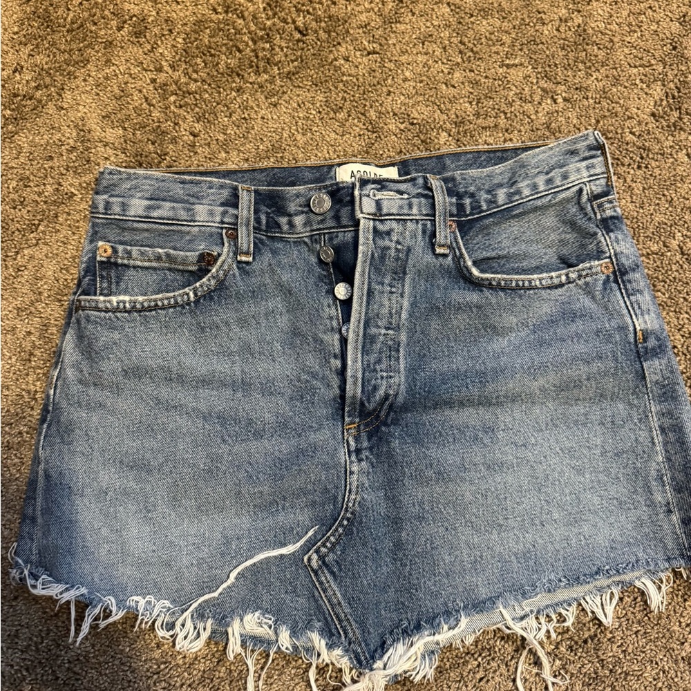 Agolde Blue Denim Skirt